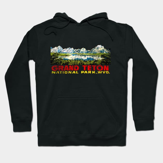 Grand Teton National Park Vintage Hoodie by Hilda74